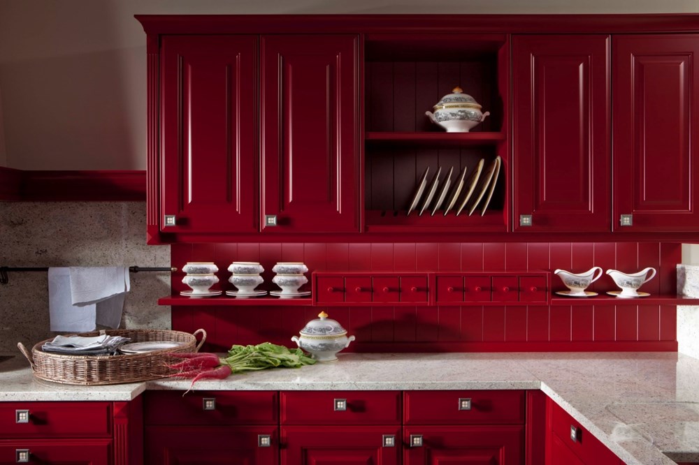 Red kitchen designs  Buy red kitchen cabinets, units & accessories at  Lakeland Kitchens